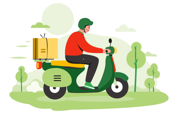 5-Delivery man Riding scooter